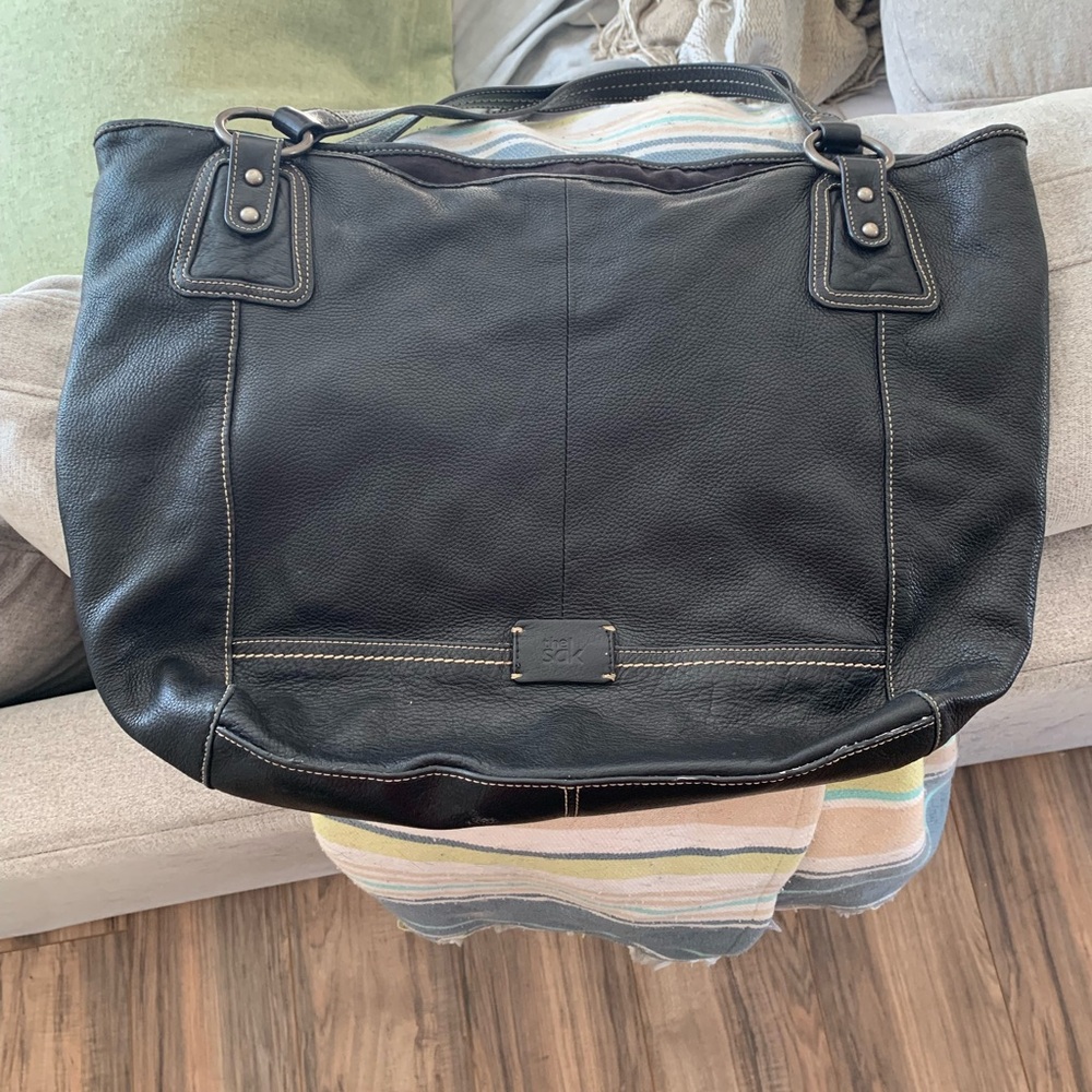 Black Leather Tote Bag